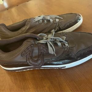 True Religion mens brown leather shoes size 10.5